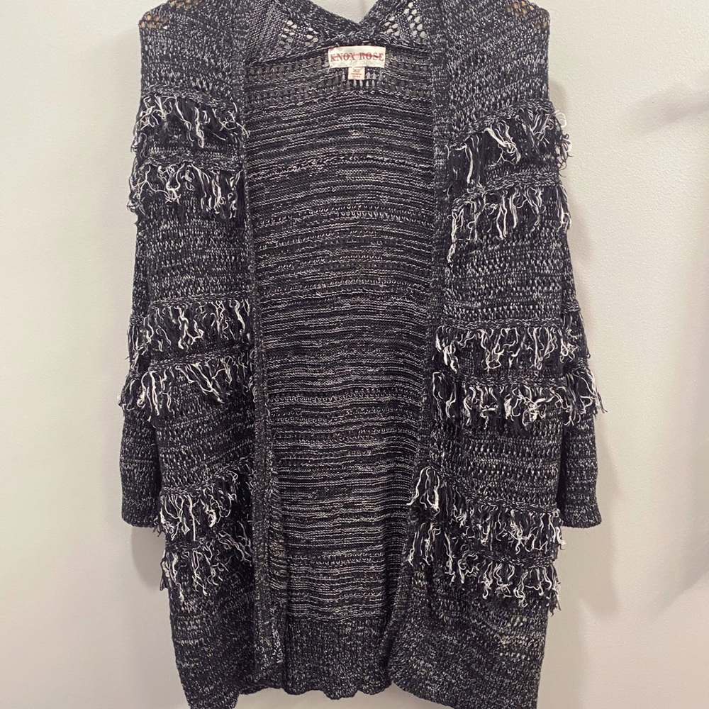 Knox Rose Knit Shag Oversized Long Sw…